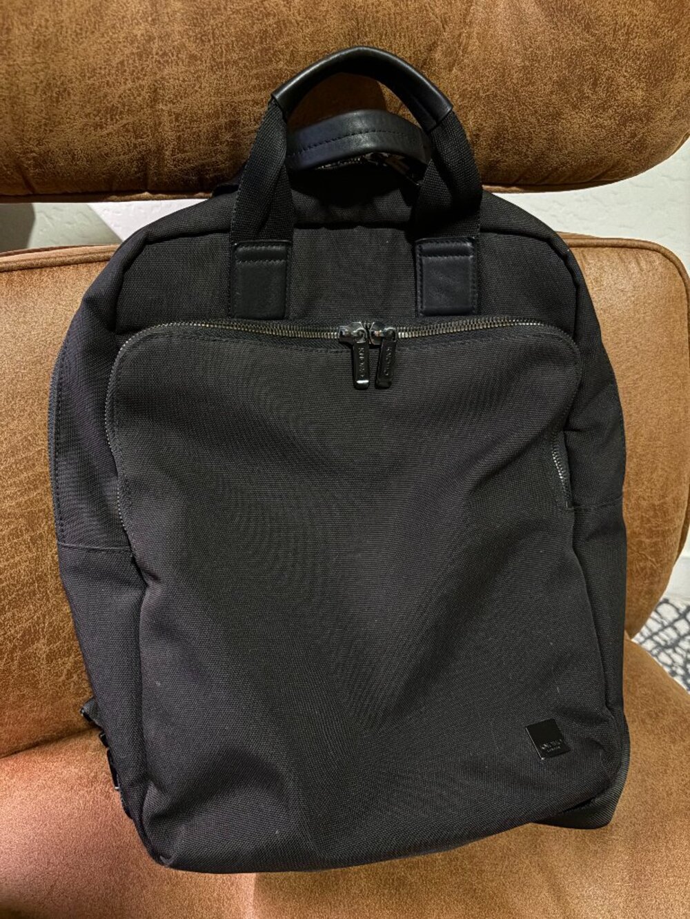 KNOMO London Brompton James Tote Backpack Black 15" Laptop Convertible